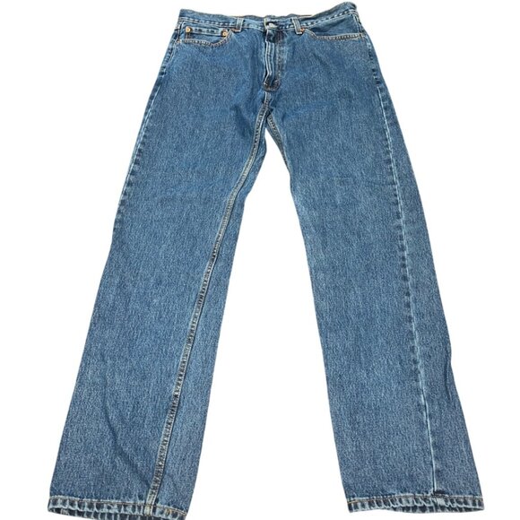Levi's 505 Straight Jean Men's 36x34 Regular Fit 100% Cotton Classic Denim - Picture 1 of 10